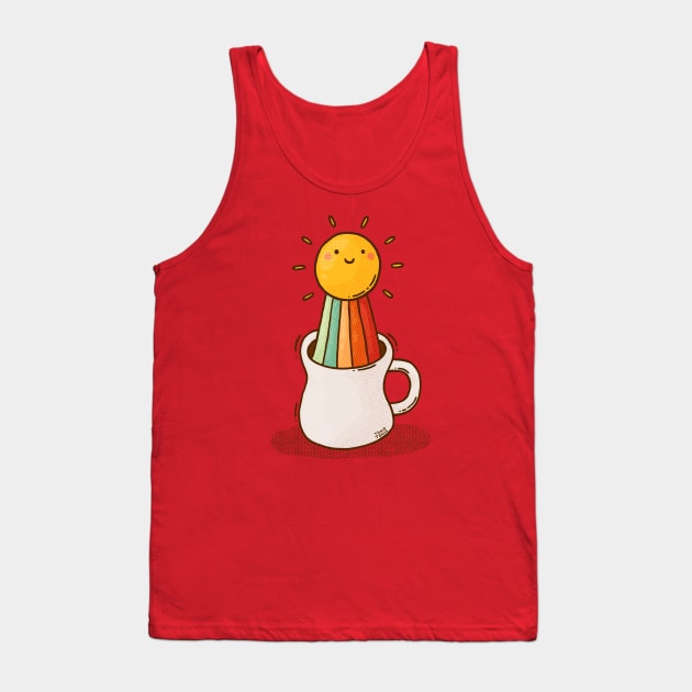 Sun, Rainbow, Coffee Tank Top by Tania Tania